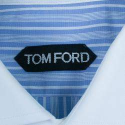 Pre Owned Tom Ford Men's Blue Fine Striped Shirt S