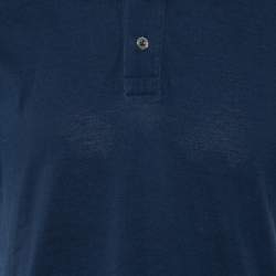 Pre Owned Tom Ford Navy Blue Cotton Knit Polo T-Shirt XL