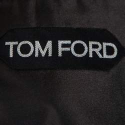 Pre Owned Tom Ford Black Striped Wool & Silk Suit XXL