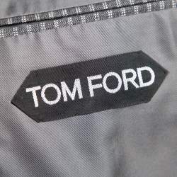 Tom Ford Grey Striped Wool Button Front Blazer XXL