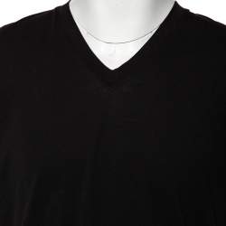 مملوكة مسبقًا Tom Ford Black Jersey V-Neck T-Shirt XL 