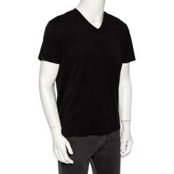 مملوكة مسبقًا Tom Ford Black Jersey V-Neck T-Shirt XL 