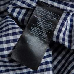 Tom Ford Blue Gingham Check Cotton Shirt XXXL 