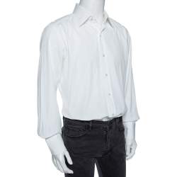 Pre Owned قميص توم فورد بوبلين قطن أبيض  بأكمام أسطوانية مقاس كبير جدًا جدًا - إكس إكس لارج