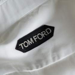 Pre Owned قميص توم فورد قطن أبيض أساور عريضة بوبيلن مقاس كبير جداً جداً (اكس اكس لارج)