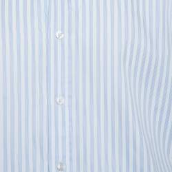 مملوكة مسبقًا Tom Ford Blue Striped Cotton Button Up Shirt XXXL 