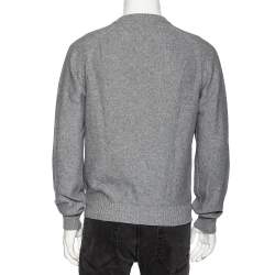 Pre Owned كنزة توم فورد هينلي قطن تريكو رصاصي مقاس كبير جدًا - إكس لارج