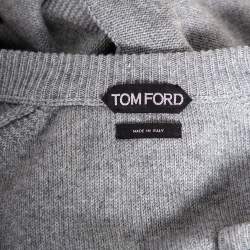 Pre Owned كنزة توم فورد هينلي قطن تريكو رصاصي مقاس كبير جدًا - إكس لارج