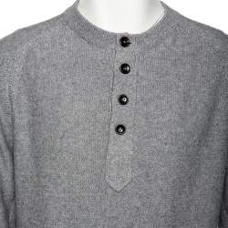 Pre Owned كنزة توم فورد هينلي قطن تريكو رصاصي مقاس كبير جدًا - إكس لارج