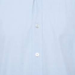 مملوكة مسبقًا Tom Ford Light Blue Cotton Barrel Cuff Poplin Shirt XXL 
