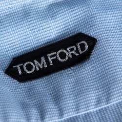 Pre Owned Tom Ford Sky Blue Cotton Patterned Shirt XXL 