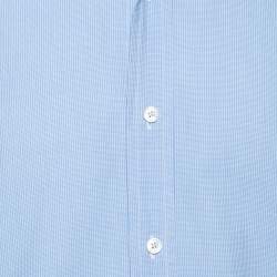 Pre Owned Tom Ford Sky Blue Cotton Patterned Shirt XXL 