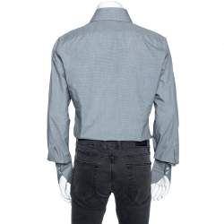 مملوكة مسبقًا Tom Ford Black Micro Check Cotton Button Front Shirt XL