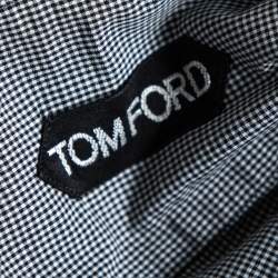 مملوكة مسبقًا Tom Ford Black Micro Check Cotton Button Front Shirt XL