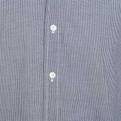 مملوكة مسبقًا Tom Ford Black Micro Check Cotton Button Front Shirt XL