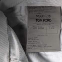 Pre Owned Tom Ford Light Blue Linen Buckle Detailed Pants XL