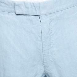 Pre Owned Tom Ford Light Blue Linen Buckle Detailed Pants XL