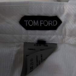 Pre Owned Tom Ford White Cotton Straight Leg Trousers XL