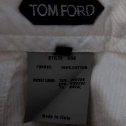 Pre Owned Tom Ford White Cotton Straight Leg Trousers XL
