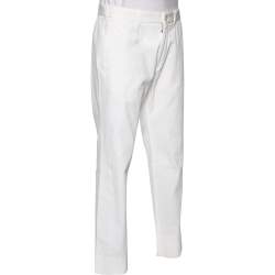 Pre Owned Tom Ford White Cotton Straight Leg Trousers XL