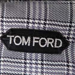 Pre Owned Tom Ford Grey Checkered Cotton Button Front Shirt XL  