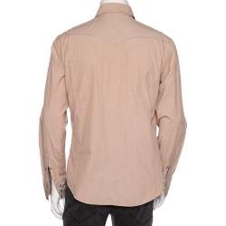 Pre Owned Tom Ford Beige Cotton Patch Pocket Detail Button Front Shirt XL