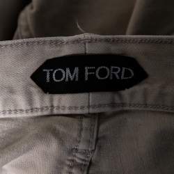 Pre Owned Tom Ford Light Beige Denim Straight Fit Stretch Jeans M