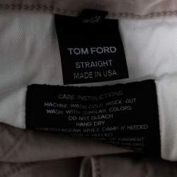 Pre Owned Tom Ford Light Beige Denim Straight Fit Stretch Jeans M