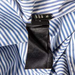 Pre Owned Tom Ford Blue & White Striped Cotton Button Front Shirt L