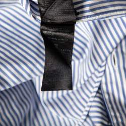 Pre Owned Tom Ford Blue & White Striped Cotton Button Front Shirt L