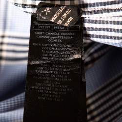 Tom Ford Blue Glen Checkered Cotton Button Front Shirt L