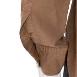 Pre Owned Tom Ford Light Brown Linen Patch Pocket Detailed Button Front Shirt XL