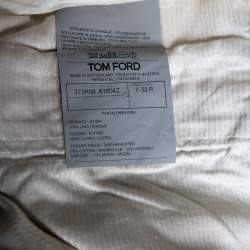 Pre Owned Tom Ford Cream Linen Buckle Waist Detailed Pants XL