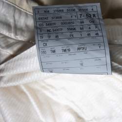 Pre Owned Tom Ford Cream Linen Buckle Waist Detailed Pants XL