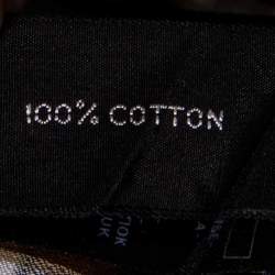 Pre Owned قميص توم فورد قطن تشيكريد بني بأزرار أمامية مقاس صغير - سمول 