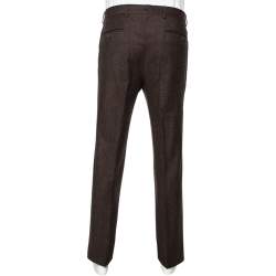 Tom Ford Brown Wool & Cashmere Straight Leg Pants M