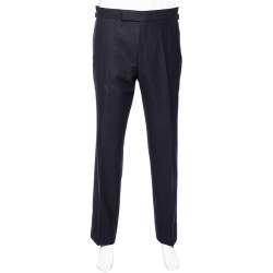 Pre Owned Tom Ford Navy Blue Wool Straight Leg Pants XL
