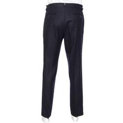 Pre Owned Tom Ford Navy Blue Wool Straight Leg Pants XL