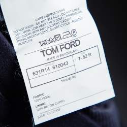 Pre Owned Tom Ford Navy Blue Wool Straight Leg Pants XL