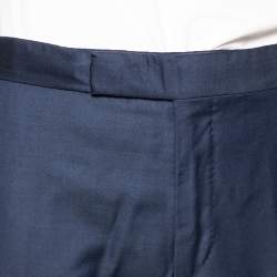 Pre Owned بنطلون توم فورد صوف أزرق كحلي بأرجل ضيقة مقاس كبير جدًا - إكس لارج