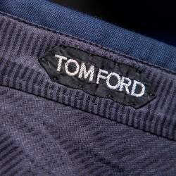 Pre Owned بنطلون توم فورد صوف أزرق كحلي بأرجل ضيقة مقاس كبير جدًا - إكس لارج