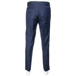 Pre Owned بنطلون توم فورد صوف أزرق كحلي بأرجل ضيقة مقاس كبير جدًا - إكس لارج