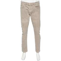 Pre Owned Tom Ford Grey Corduroy Straight Leg Pants L