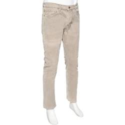 Pre Owned Tom Ford Grey Corduroy Straight Leg Pants L