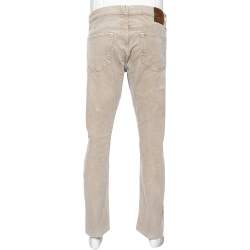Pre Owned Tom Ford Grey Corduroy Straight Leg Pants L