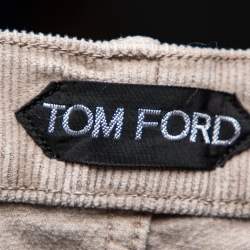 Pre Owned Tom Ford Grey Corduroy Straight Leg Pants L