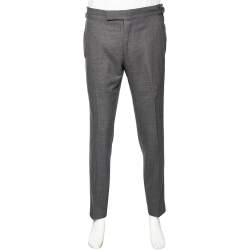 Pre Owned Tom Ford Charcoal Grey Wool & Silk Pants L