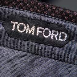 مملوكة مسبقًا Tom Ford Black Patterned Cashmere & Wool Straight Leg Pants L