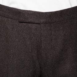 مملوكة مسبقًا Tom Ford Black Patterned Cashmere & Wool Straight Leg Pants L