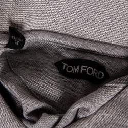 Pre Owned تي شيرت توم فورد قطن بيكيه رصاصي فاتح مقاس 3 إكس لارج